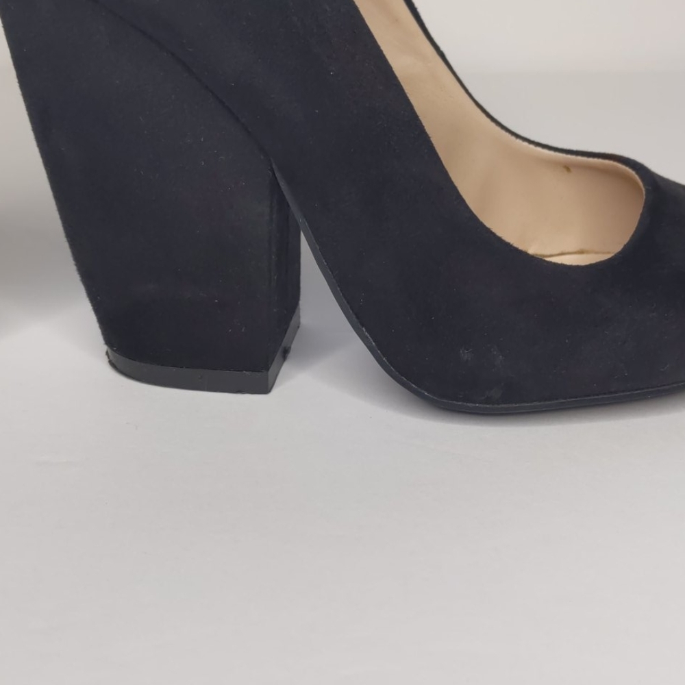 QUPID heel BLACK Faux Suede Size 6 - Picture 10 of 16